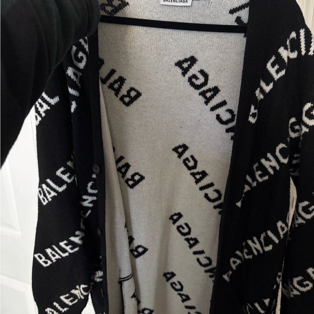 Balenciaga Black and White Cardigan